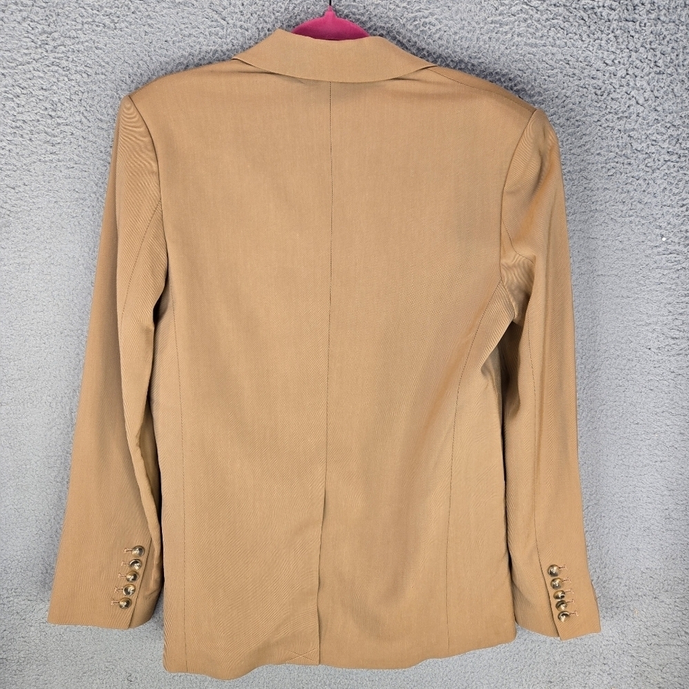 A.L.C. Women Maverick Coat Jacket Blazer Sz 8 Tan-Orange Long Line Lace Up Cinch - Picture 11 of 16